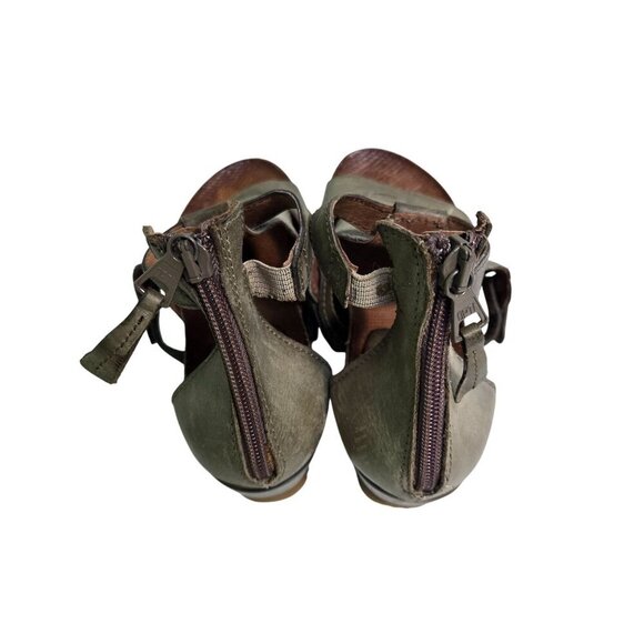 Miz Mooz Maya Leather Olive Green Bootie Sandal Size 37/6.5-7 - Picture 4 of 8
